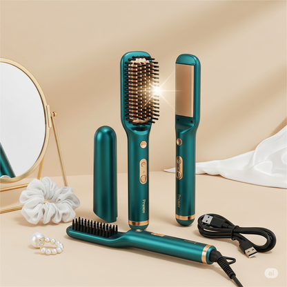 2000W Hair Straightening Comb Brush – Fast Heat, Dual Voltage