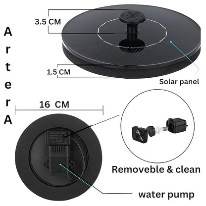 Solar Bird Bath Fountain with 6 Nozzles – Eco-Friendly Garden Pump
