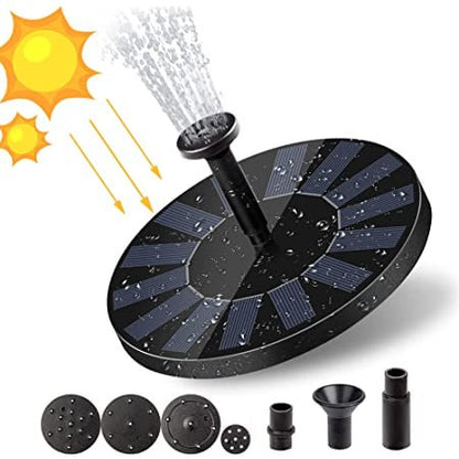Solar Bird Bath Fountain with 6 Nozzles – Eco-Friendly Garden Pump