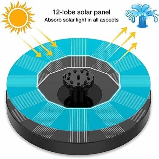 Solar Bird Bath Fountain with 6 Nozzles – Eco-Friendly Garden Pump