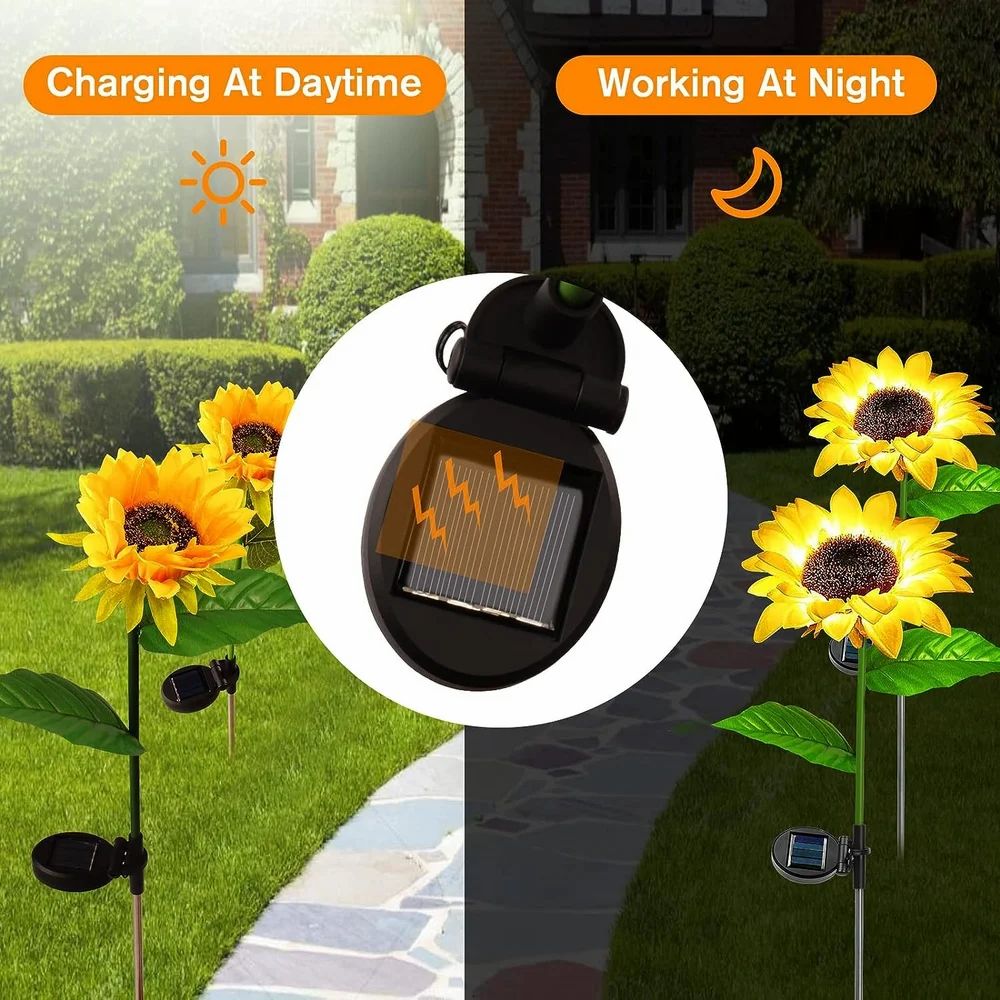 Waterproof Solar Sunflower Lights - Decorative Outdoor Lighting for Garden & Lawn
